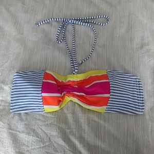 Bendeau striped bikini top with halter XL.